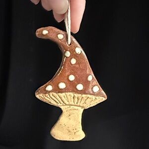 Brown and Cream Mushroom Ornament